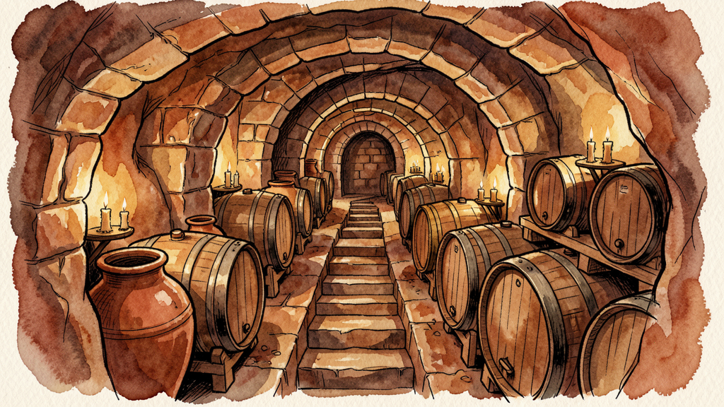 Bodega subterránea excavada en la roca bajo Carenas